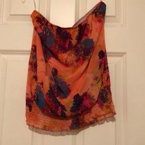 Orange floral tube top from Nordstrom